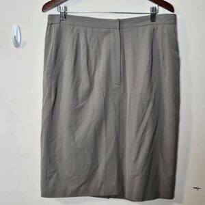 Talbots All Season Wool Stretch Pencil Skirt Womens Gray with Pockets Size 14W